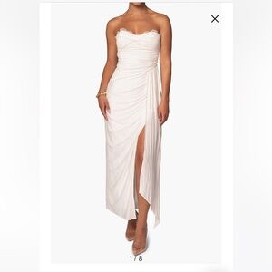 Rope Drape Strapless Maxi Dress